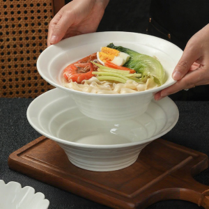 Yomerto | Elegant Large Ceramic Soup Bowl Underglaze