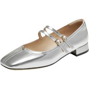 Stylish Silver Ballet Mary Jane Shoes