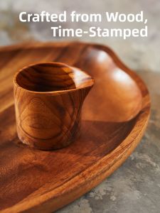 LC LIVING | Solid Teak Wood Handmade Dipping Sauce Dish