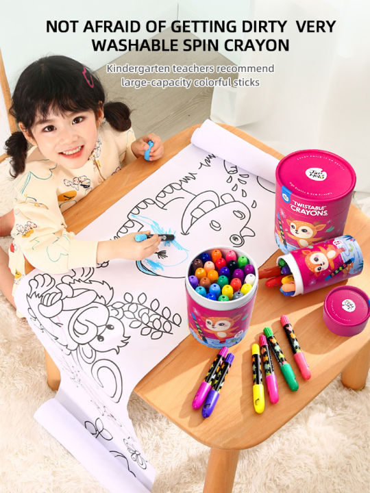 Jar Melo Washable Silky Crayons Multi Colors Non-Toxic Gel Crayons