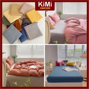 Sét ga gối cotton Tici CHƯA GỒM CHĂN phong cách hàn Quốc Nhập Khẩu Không bai xù Không phai màu - KO VỎ ÔM