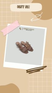 COCO VELLY Sandal Mules Flat Slip On 3 cm Mocca