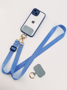 Durable Long Mobile Phone Lanyard Adjustable Extendable Shoulder Strap Neck Hanging Chain Solid Color Carabiner Fixed Clip Accessory