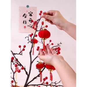 Combo 5 Quả cầu nhung đèn lồng bọc vải nhung treo trang trí tết