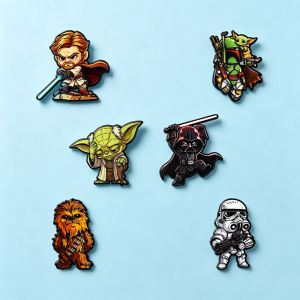 Bandai | 6Pcs Galaxy Character Enamel Pins Set Cute Cartoon Metal Lapel Brooches Collectible Decorative Pins for Backpack Ideal Fan Gift