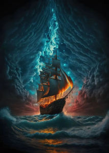 Oil Painting By Numbers Vintage Black Pirate Ship DIY Number Drawing Canvas Pictures By Numbers Home Decor Large Size