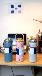 Bình Giữ Nhiệt Boss 800ml 1000ml 1200ML INOX 304 Ly Giữ Nhiệt Có Quai Xách Ống Hút