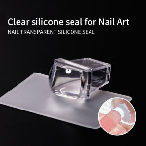 Rectangular Nail Art Stamp Clear Silicone Ink Pad with Scraper Pattern Board Suitable for Home and Nail Salon Use