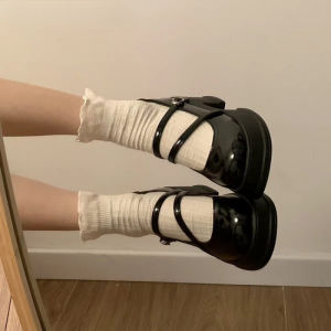 Women Chunky Mary Jane Shoes Platform Block Heel Cross Spring Strap Pumps Vintage Gothic Dark Academia Casual Footwear