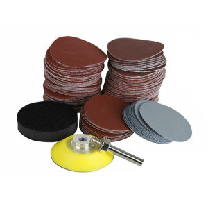 100Pcs 2"/50mm Disc Sandpaper Set Self-adhesive Flocking Sandpaper 80-3000# Hook&Loop Sanding Disc W/ Sanding Pad and Buffer Pad