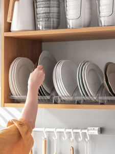 Japanese Style Kitchen Storage Rack Dish Drainer Plate Holder Cabinet Interior Utensil Storage Box Bowl Dish Draining Stand