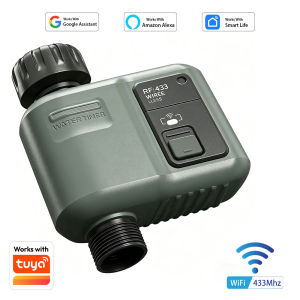 Tuya WiFi+RF433 Smart Garden Sprinkler Timer Smart Irrigator Valve Rainwater Delay Filter 1640ft Works with Tuya