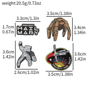 Bandai | 4pc Sci-Fi Enamel Pin Set Project Hail Mary Inspired Collectible Brooch Badges for Backpack Accessories Gifts