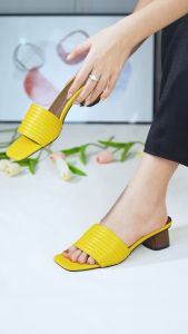 Guốc Cao Gót 5cm Quai Kẻ Ngang Pixie E117