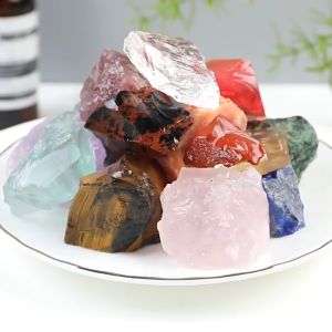 Viên đá thạch anh thanh tẩy tarot đá phong thuỷ nhiều màu tự nhiên 100%