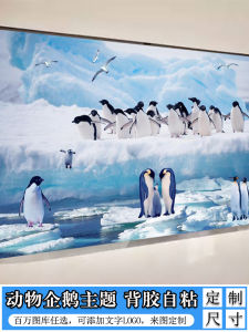 Waterproof Cartoon Penguin Stickers Wall Art Decorative Wall Mural Background Pattern Wall Decorations PVC Flat Wall Stickers