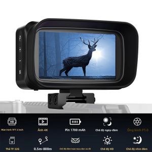 Ống Ngắm Hồng Ngoại Tầm Nhìn Ban Đêm 4K Với Thẻ Nhớ 32GB Màn Hình HD 3 Inch Camera Kính Thiên Văn Chiến Thuật Dùng Cho Cắm Trại & An Ninh