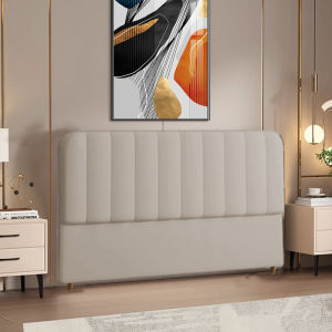 2024 New Luxury Single Buy Floor Standing Bed Headboard Soft Padded Backrest Full Solid Wood Adult Bedroom Furniture