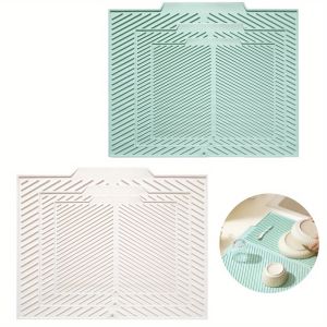 Silicone Dish Drying Mat Collapsible Quick-Drying Non-Slip Draining Board Mats Folding Drainer Pot Mat Heat Resistant Mat