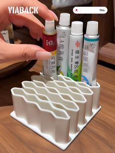 Multi-Functional Cream Storage Box Tube Shaped Medicine Organizer Desktop Storage Box Square Silicone Material Japanese Style