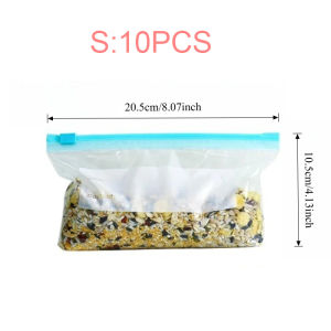 10Pcs Reusable Stand-Up Zipper Bags Zip Shut Freezer Pouches for Kitchen Food Storage Organizer Fruit Vegetable Ziplock