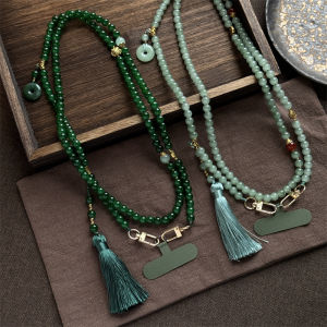 New Chinese Style Beaded Crossbody Phone Chain Anti-Loss High-End Feeling Suitable for Qipao Fresh out Fresh Unique Design