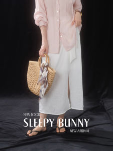 Elegant White Linen Tencel Skirt With Tie And Slit For Petite Women