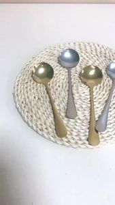 Sendok Bulat Stainless Steel Anti Karat 16cm x 4 cm Sendok Korea Unik Bulat Berbahan Stainless