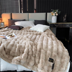 High-End Double-Layer Ravel Blanket Wedding Celebration Fur Cover Blanket Coral Flannel Winter Warm Thickened Blanket