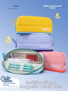 CHENYU | Magnetic Stain-Resistant Aesthetic Large Capacity Compartmentalized Multi-Functional Portable Pencil Case