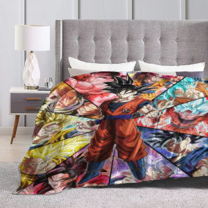 Bandai | The Anime Legend Dragon-ball Saiyan Knitted Blanket All Seasons Flannel Blanket Bed Sofa 3D Printed Ultra-Soft Warm Bedspreads