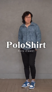 Jane Frey Clothing Poloshirt Boxy Zipper | Kaos Poloshirt Sleting | Poloshirt Lengan Panjang Pria M-XXL 8253