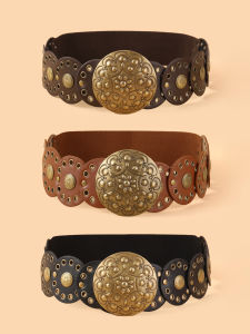 1pcs ผู้หญิงใหม่แฟชั่น Retro สไตล์แห่งชาติเข็มขัดผู้หญิงเข็มขัดตกแต่งคุณภาพสูง PU กางเกงยีนส์ชุดตกแต่ง all-seaso