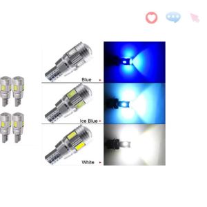 2-10PCS Car LED T10 W5W 194 Signal Bulb 12V 7000K White Blue Auto Interior Dome Door Reading Lights License Plate Trunk Lamps