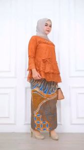 Setelan Wanita Brokat Mawar untuk BB 45-70 kg REAL PICT