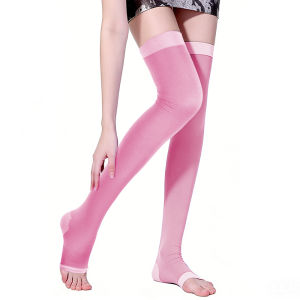 1Pair Womens Compression Thigh High Stockings Sheer Leggings with Elastic Toe Footie Socks Comfortable & Secure Fit