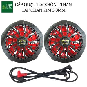 Quạt áo điều hòa 12V JAPAN 9 cánh đỏ không chổi than cùng cáp cho thợ bắt ong