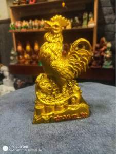 Tượng gà đắc lộc - phong thủy bằng bột đá cao cấp. cao 12cm