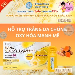 [NSF1111 Giảm 111K] Tinh Chất Nghệ Nano Curcumin Eikenbi Trắng Da Ukon Premium Liquid - Hộp 15 Ống Chính Hãng Nhật Bản