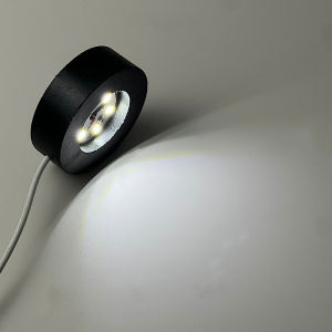 Colorful LED round Black Solid Wood Crystal Ball Led Coaster Base DIY Small Night Lamp USB Plug-in with Switch