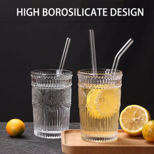 Reusable Glass Straw Straight/Elbow Transparent Straw High Temperature Stirring Rod Goblet Drinking Tube