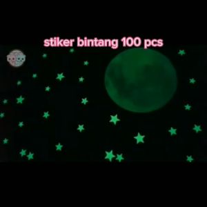 Stiker Bintang Dinding Hias Nyala Saat Gelap 3D Lucu Unik Neon