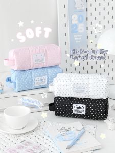 XINGLI | Korean Dot Style Big Capacity Non-Crashing Pen Pouch
