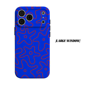 Blue Outline Star Print Phone Case for iPhone 18 17 16 15 14 13 12 11 Air Pro Max Plus Double-layer Cover
