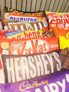 CHOCOLATE Pillows Premium Chocolate Snack Bar Pillow (7x16 in) | Removable Zipper Cover Gift Idea