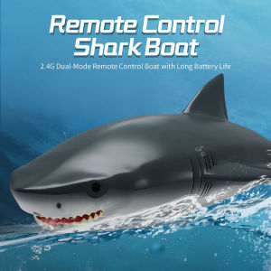 JJRC 2.4G  2 in 1 RC Shark RC Boat Toy Remote Control Shark Speedboat Electric Racing Boat Summer Water Toys Gift for Kids Boys Girls