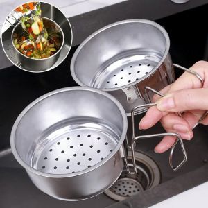 ตัวกรองอ่างเหล็กสแตนเลสอ่างล้างจานตะกร้าแสตนเลสชั้นวางมีช่องระบายน้ำสบู่ฟองน้ำตะกร้าเก็บของอ่างล้างจานตัดจัดการท่อระบายน้ำเปียกและแห้ง