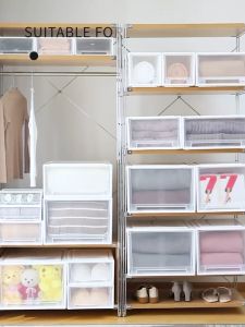 High Quantity Storage Box Bins Container Stackable Drawer Plastic Bedroom Wardrobe Clothes Storage Organizer