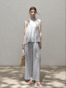 Cantonstory | Haltered Tank Top and Wide Leg Trousers Set