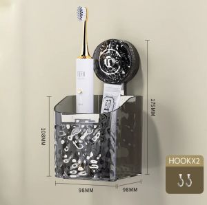 Bathroom Suction Cups Shelves Kitchen Bathroom Plastic Wall Sink Washstand Suction Cup Storage Box Organizer for Cosmetic